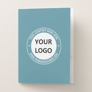 Custom Logo and Text Pocket Folder - Your Colors