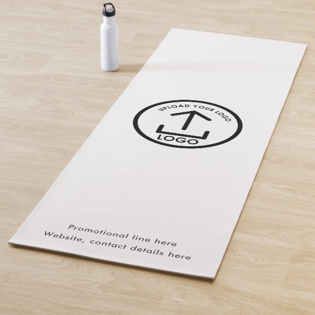 Custom Logo and Text Promotional Black White Yoga Mat (In Situ)
