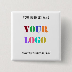 Custom Logo and Text Promotional Business Button
