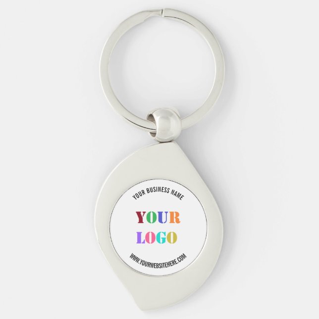 Custom Logo and Text Promotional Business Keychain (Front)