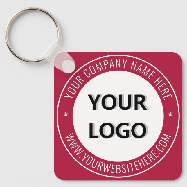 Custom Logo and Text Promotional Business Keychain (Front)