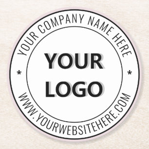 Custom Logo and Text - Promotional Business Round Paper Coaster