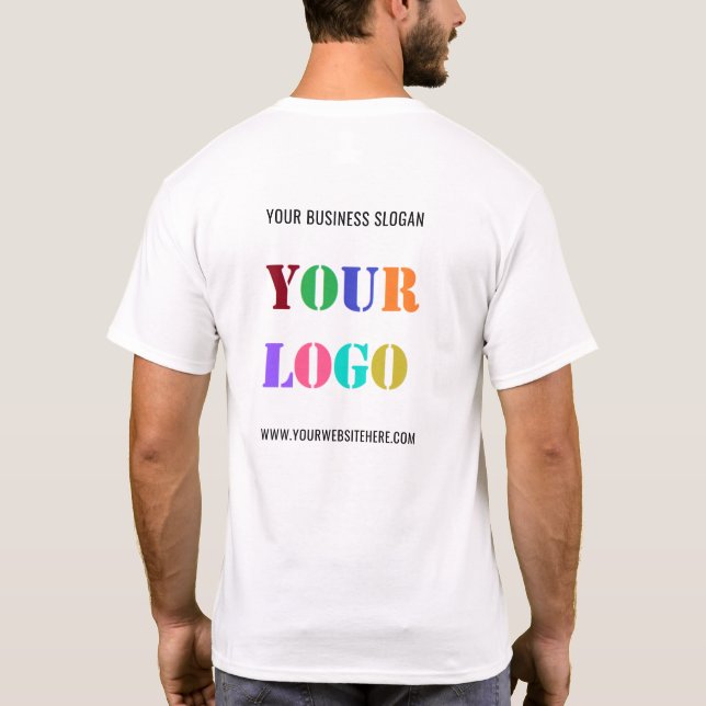 Custom Logo and Text Promotional Business T-Shirt (Back)