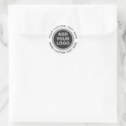 Custom logo and text promotional business template classic round ...