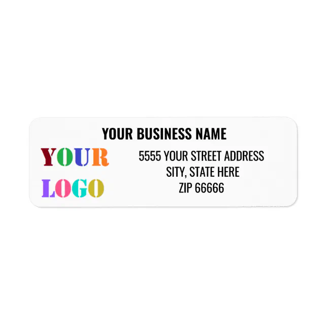 Return Label Text Custom Logo and Text Return Address Label Template | Zazzle