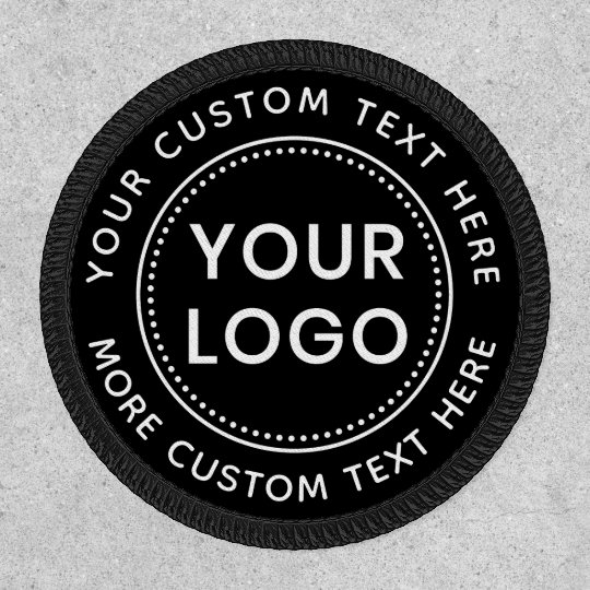 Custom logo and text round black patch | Zazzle.com
