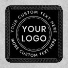 Custom logo and text round black