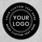 Custom logo and text round black