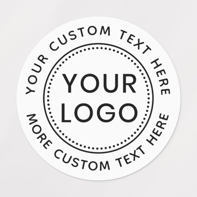 Custom logo and text round fabric clothing labels (Design 1)