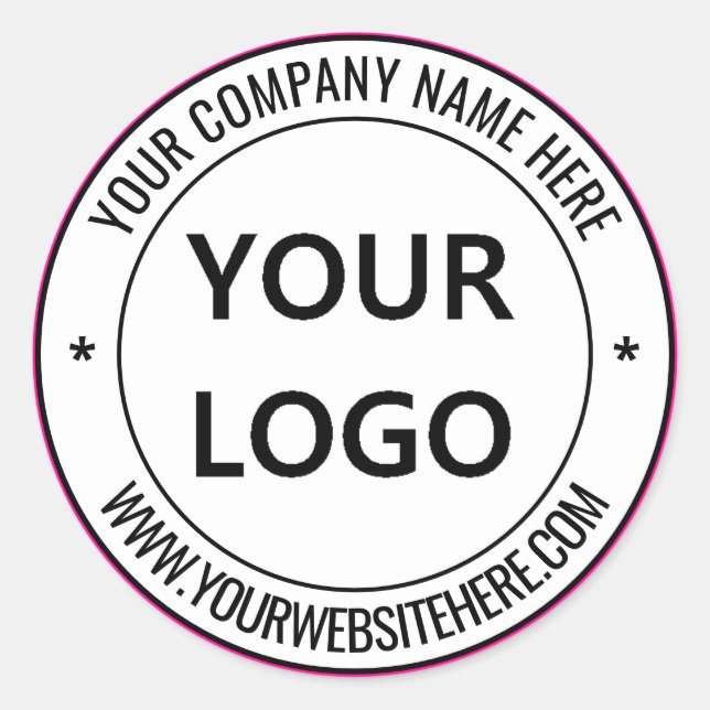 Custom Logo and Text Round Sticker Choose Colors (Front)