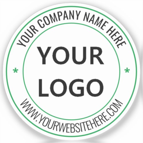 Custom Logo and Text Round Sticker Your Colors