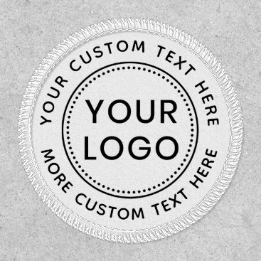 Custom logo and text round white or any color patch