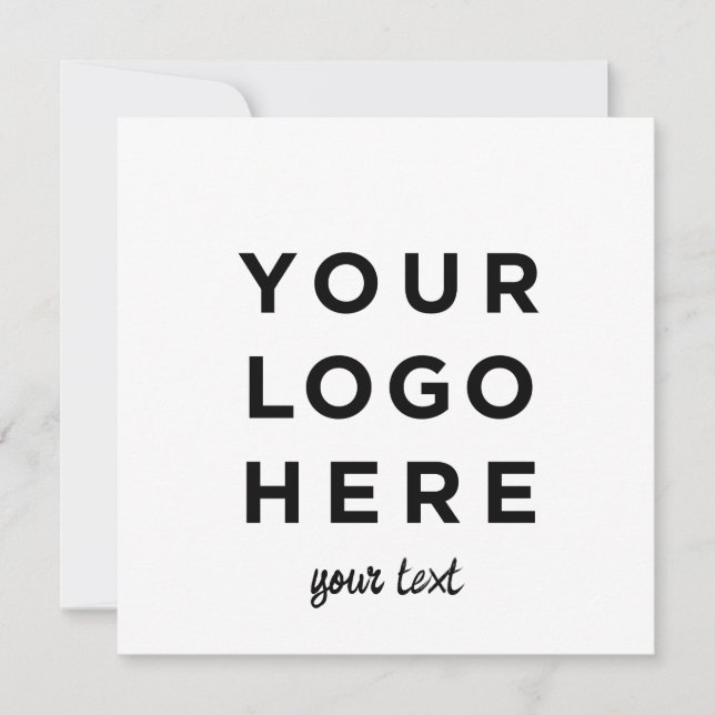 Custom logo and text script square invitation card (Front)