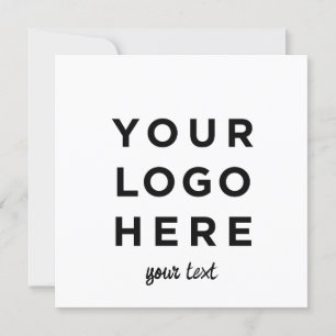 Custom logo and text script square invitation card