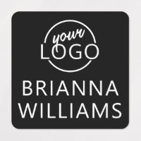 Custom logo and text black fabric clothing labels