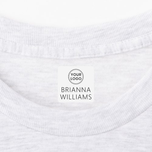 Custom logo and text square fabric clothing labels