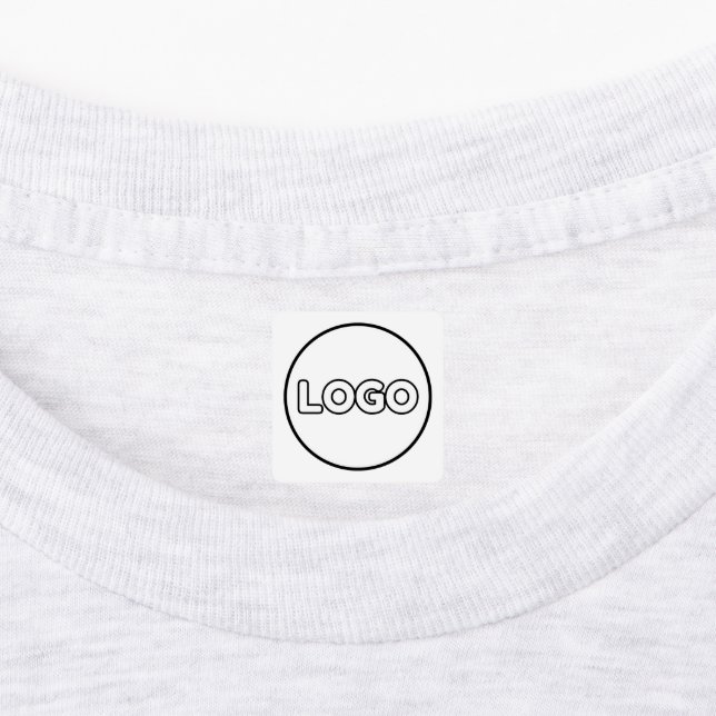 Custom Logo and Text Square Fabric Clothing Labels (Affixed)