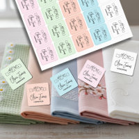 Custom logo and text square fabric clothing 