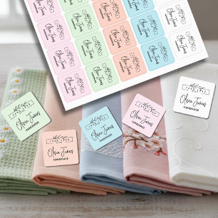 Custom logo and text square fabric clothing labels