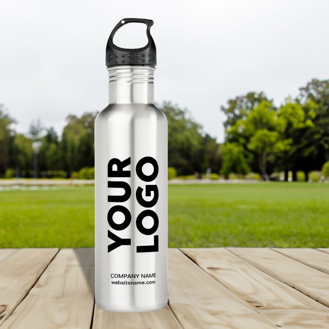 Custom Logo and Text Stainless Steel Water Bottle (Custom Logo and Text Stainless Steel Water Bottle, in situ)
