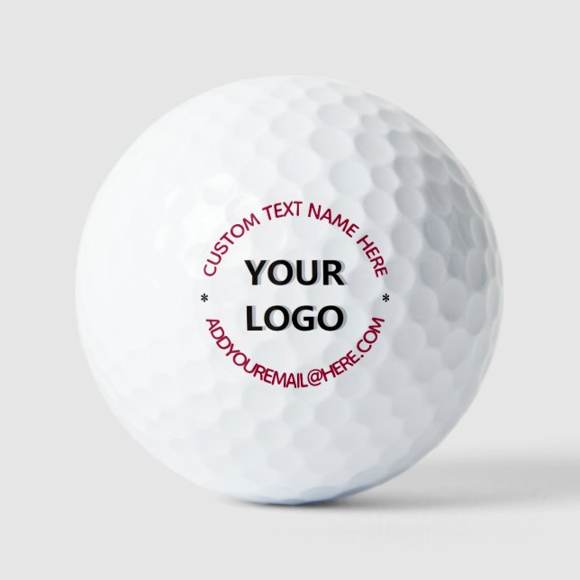 Custom Logo and Text Stamp Golf Balls Your Colors (Front)