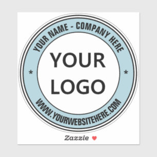 Custom Logo and Text Stamp Sticker - Your Colors