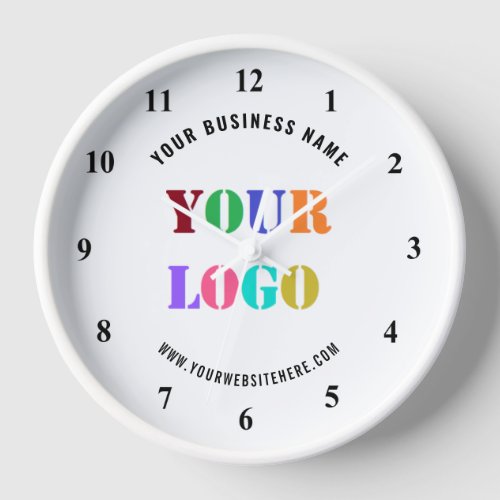 Custom Logo and Text Wall Clock _ Choose Colors