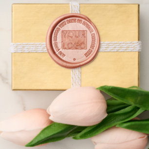 Custom Logo and Text Wax Seal Sticker Example