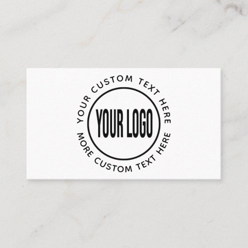 Custom logo and text white or any color modern business card