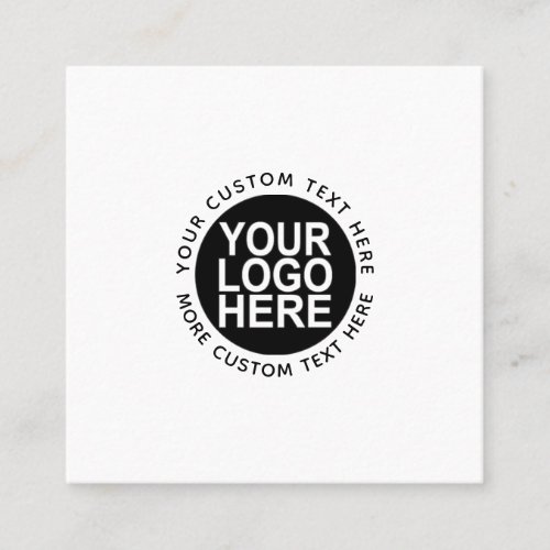 Custom logo and text white or any color modern square business card