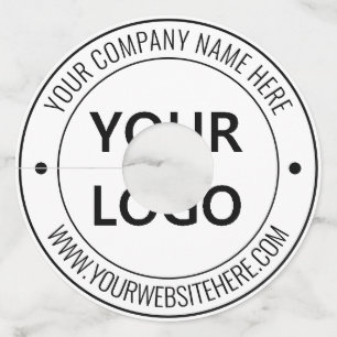 Custom Logo and Text Wine Glass Tag - Your Colors