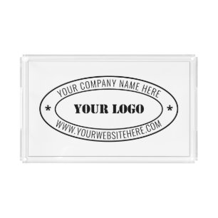 Custom Logo and Text Your Business Acrylic Tray