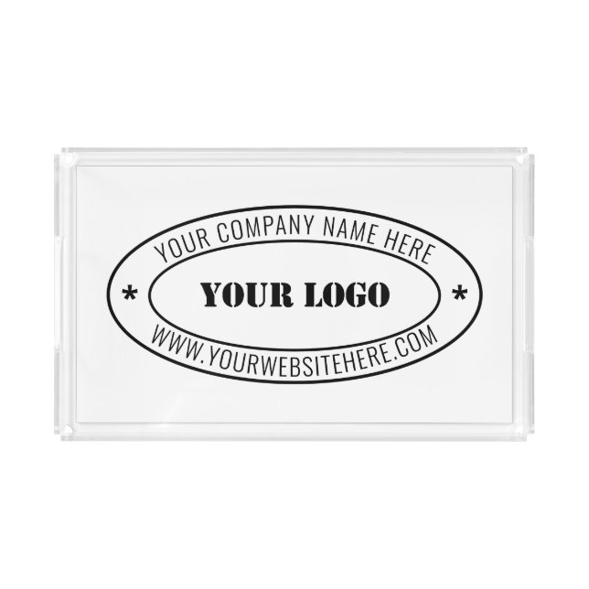 Custom Logo and Text Your Business Acrylic Tray (Front)