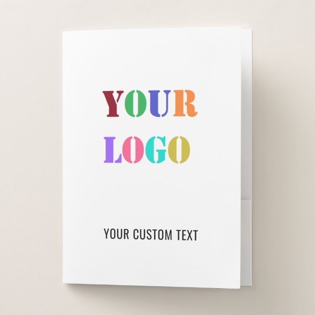 Custom Logo and Text Your Business Pocket Folder (Front)