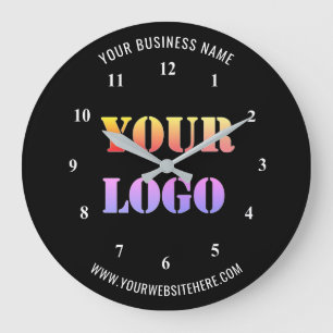 Custom Logo and Text Your Business Wall Clock