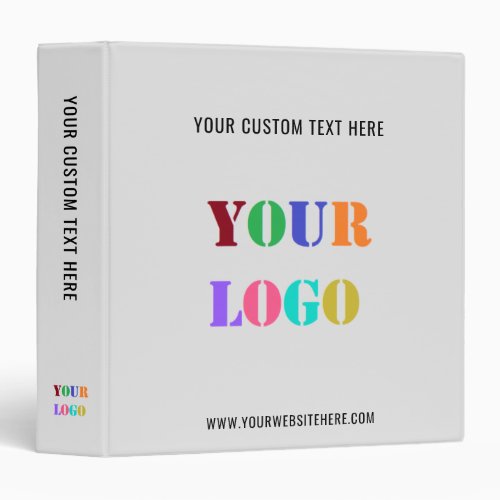 Custom Logo and Text Your Company 3 Ring Binder