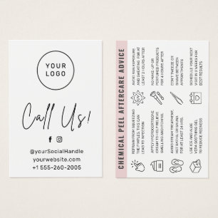 Custom Logo Any Color Chemical Peel Aftercare Card