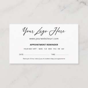 Custom Logo Appointment Reminder Card