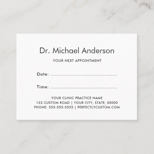 Custom logo appointment reminder cards