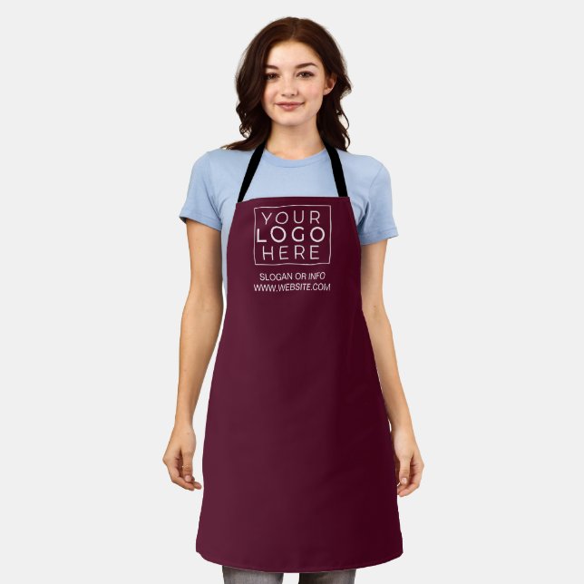 Custom Logo Apron Add Your Logo Design Photo Text (Worn)