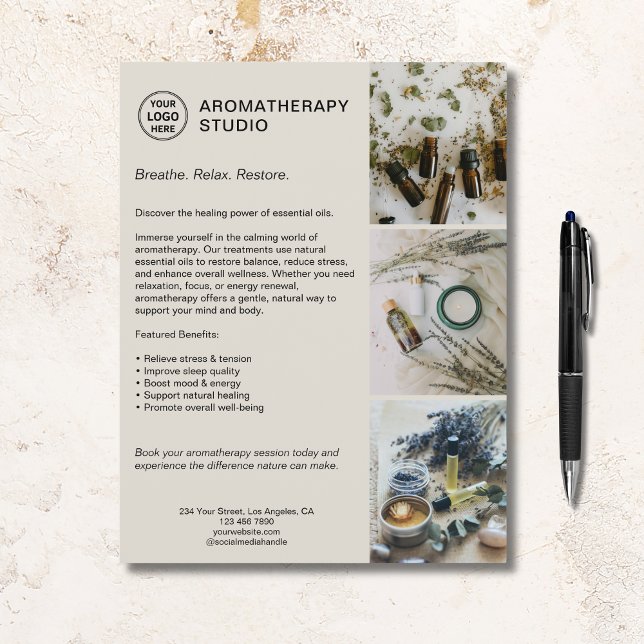Custom Logo Aromatherapy Spa Promotional Business  Flyer (Custom Logo Aromatherapy Spa Promotional Business Flyer)