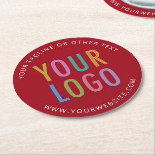 Custom Logo Bar Coasters Cardboard Promotional Red