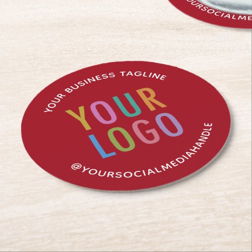 Custom Logo Bar Coasters Cardboard Promotional Red