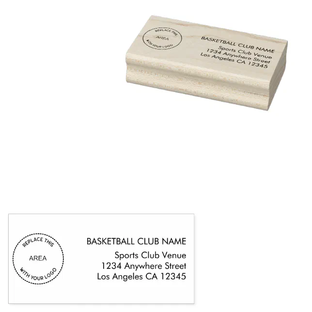 Custom Logo Basketball Club Return Name Address Rubber Stamp | Zazzle