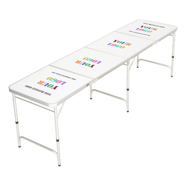 Custom Logo Beer Pong Table Name Website Promotion (Angled)