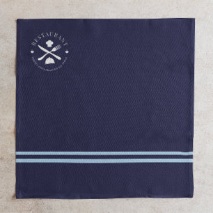 Custom Logo Bistro Style Blue Restaurant Cloth Napkin