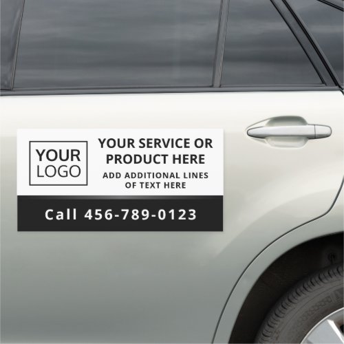 Custom logo black and white business service car magnet