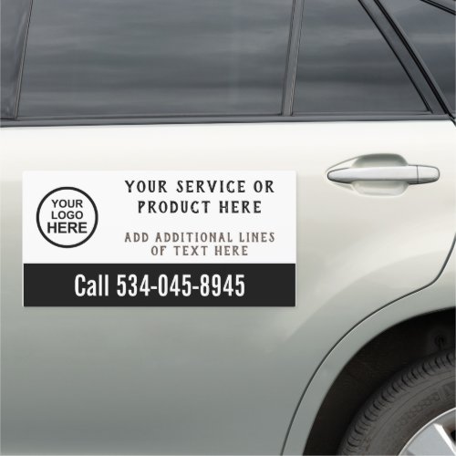Custom logo black and white business service  car magnet