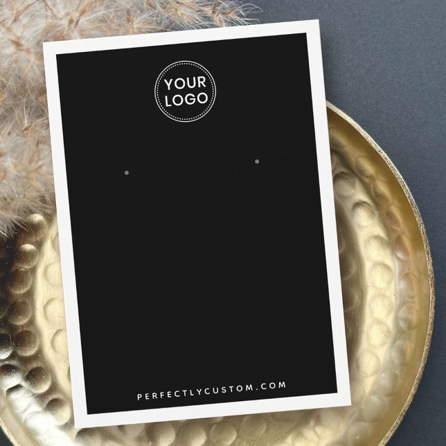 Custom logo black and white earring display card (Creator Uploaded)