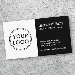 Custom logo black and white modern minimalist business card